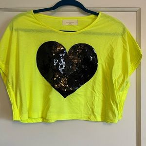 Neon heart crop top